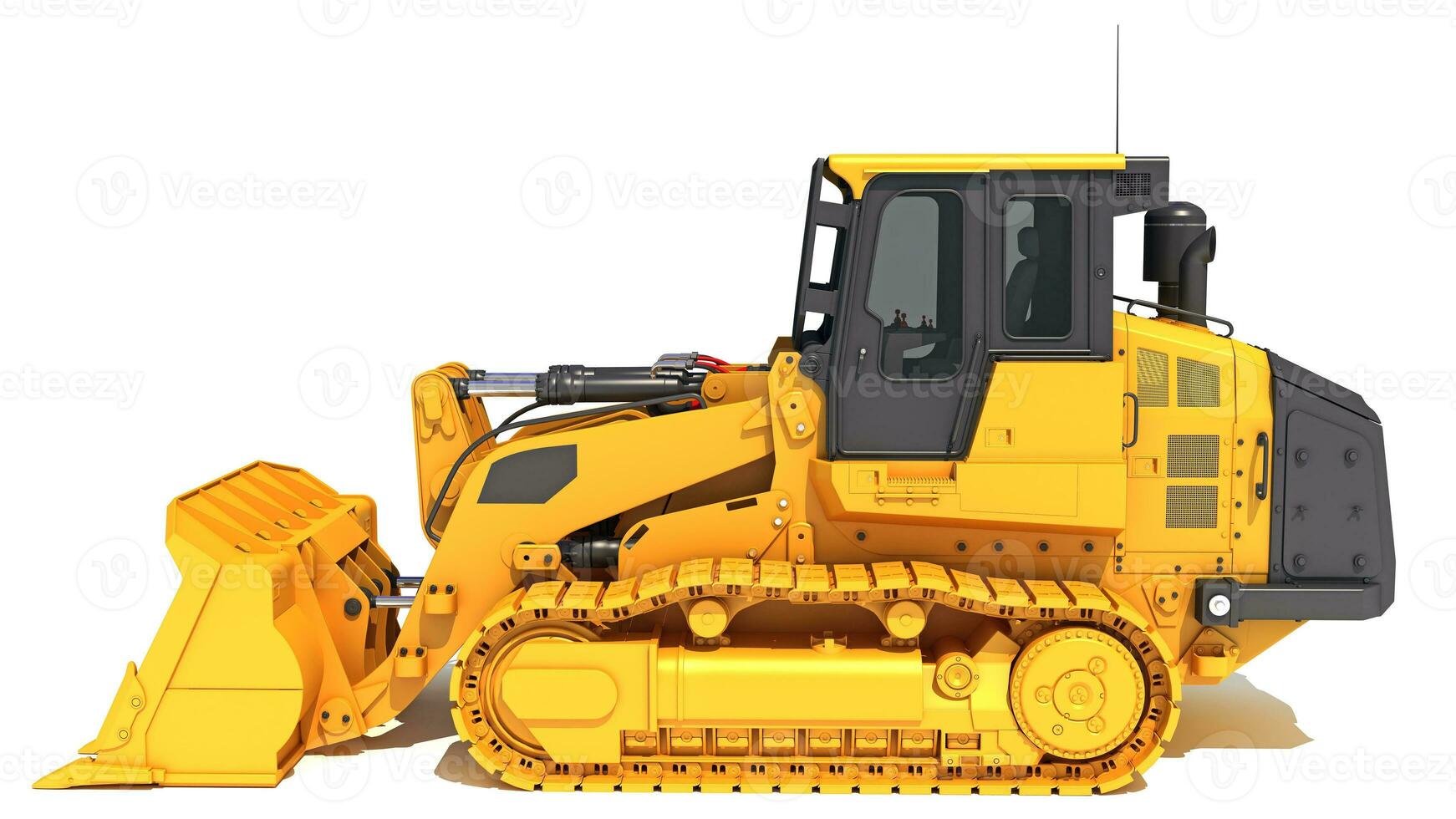 Dozer heavy construction machinery 3D rendering on white background photo