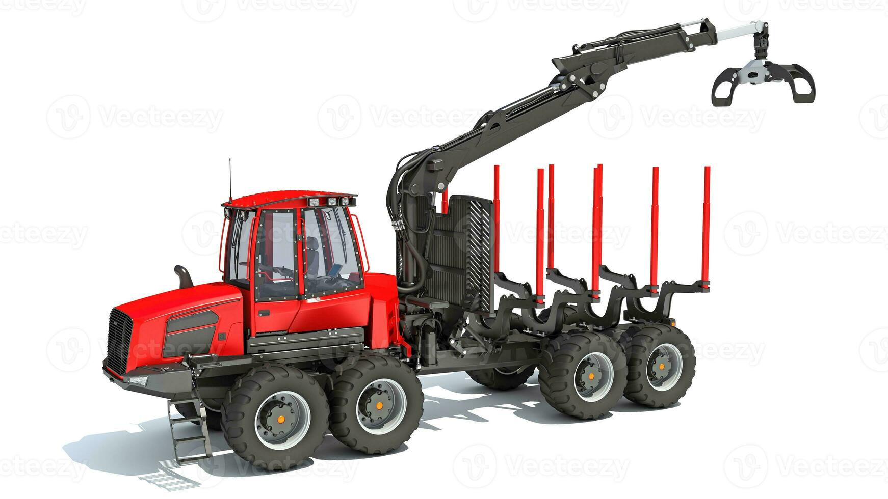 Forestry Forwarder 3D rendering on white background photo