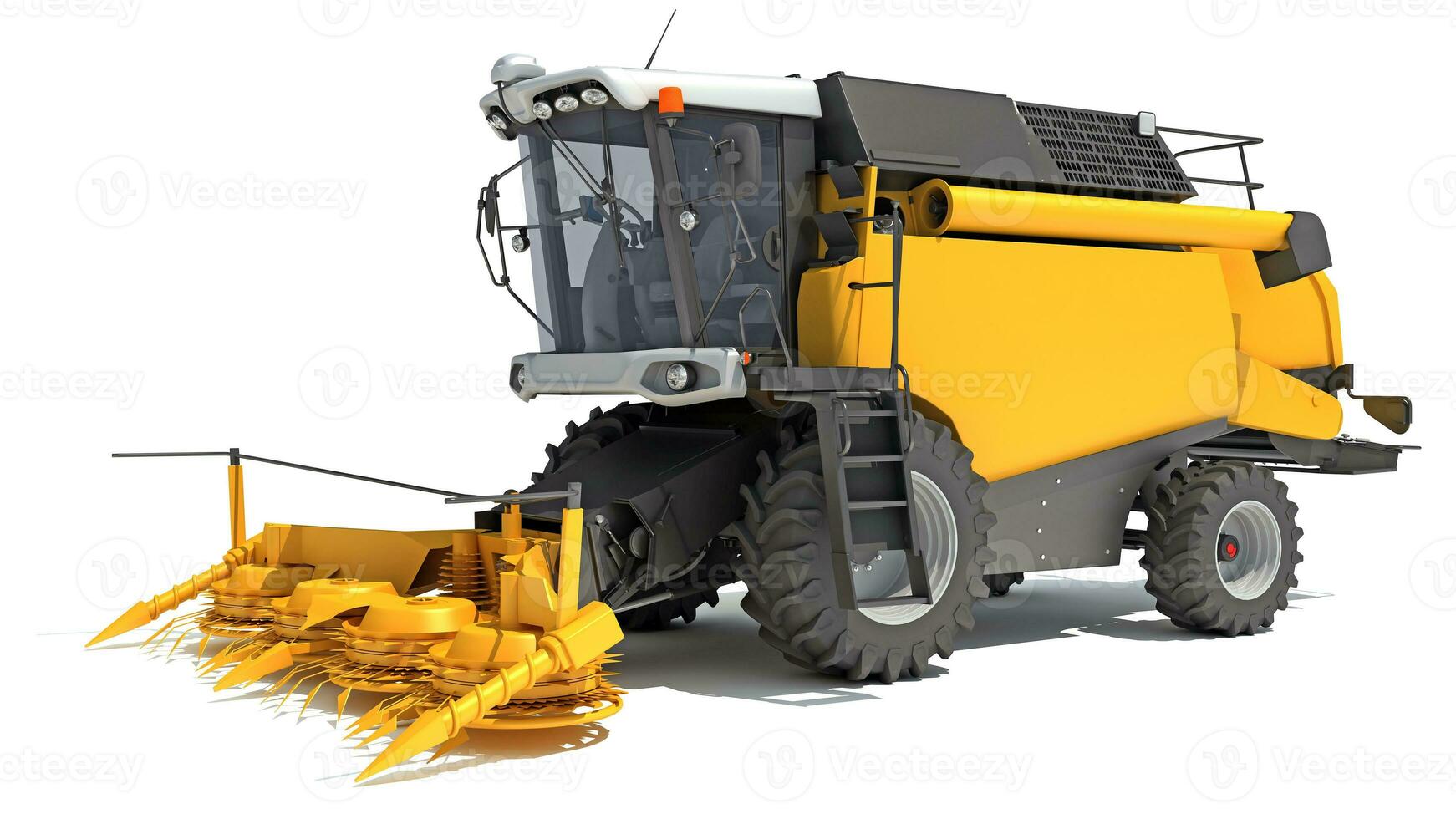 Combine Harvester farm equipment 3D rendering on white background photo