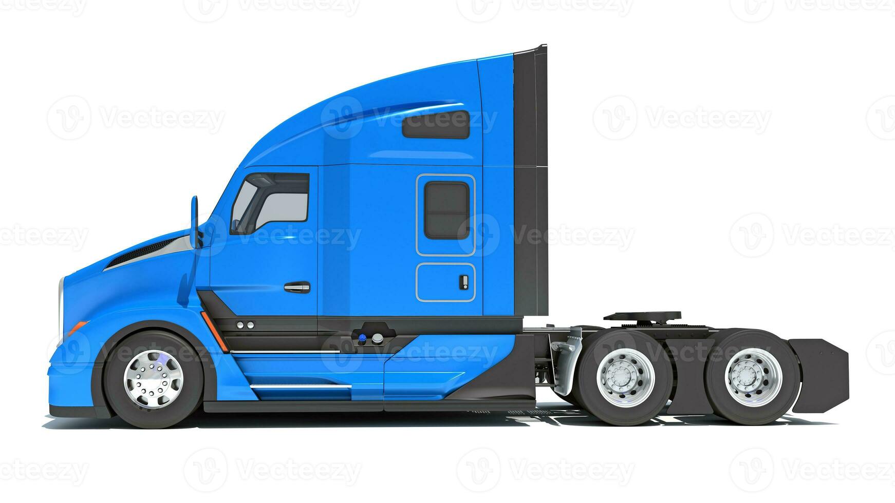 semi camión 3d representación en blanco antecedentes foto