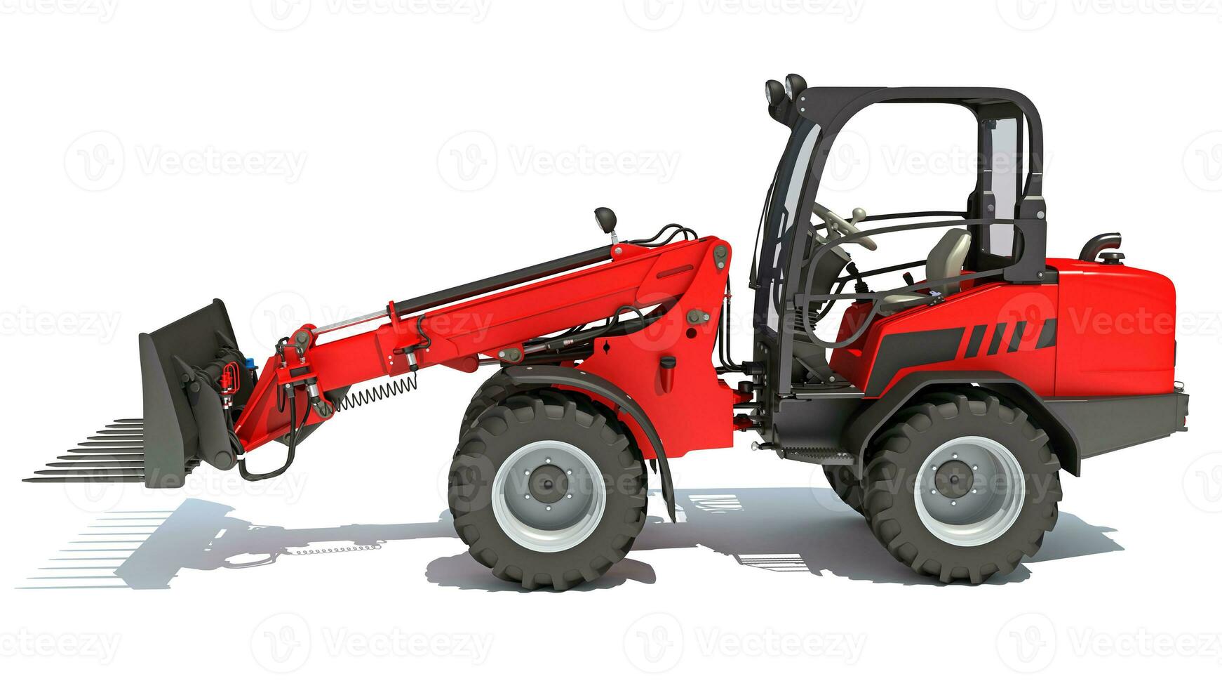 Telescopic Wheel Loader 3D rendering on white background photo