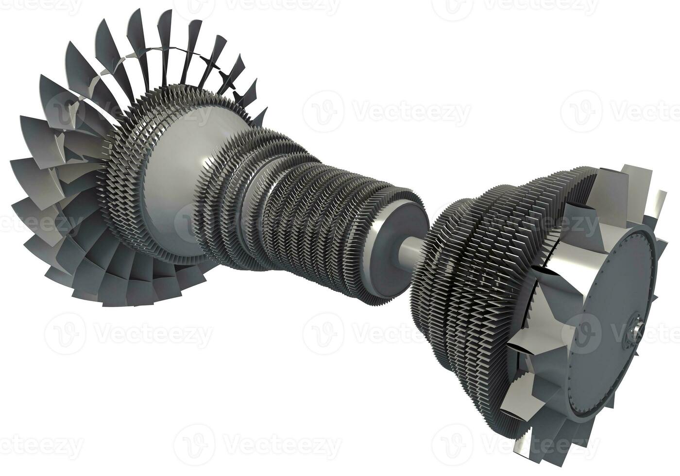 Aircraft Turbine Engine 3D rendering on white background photo