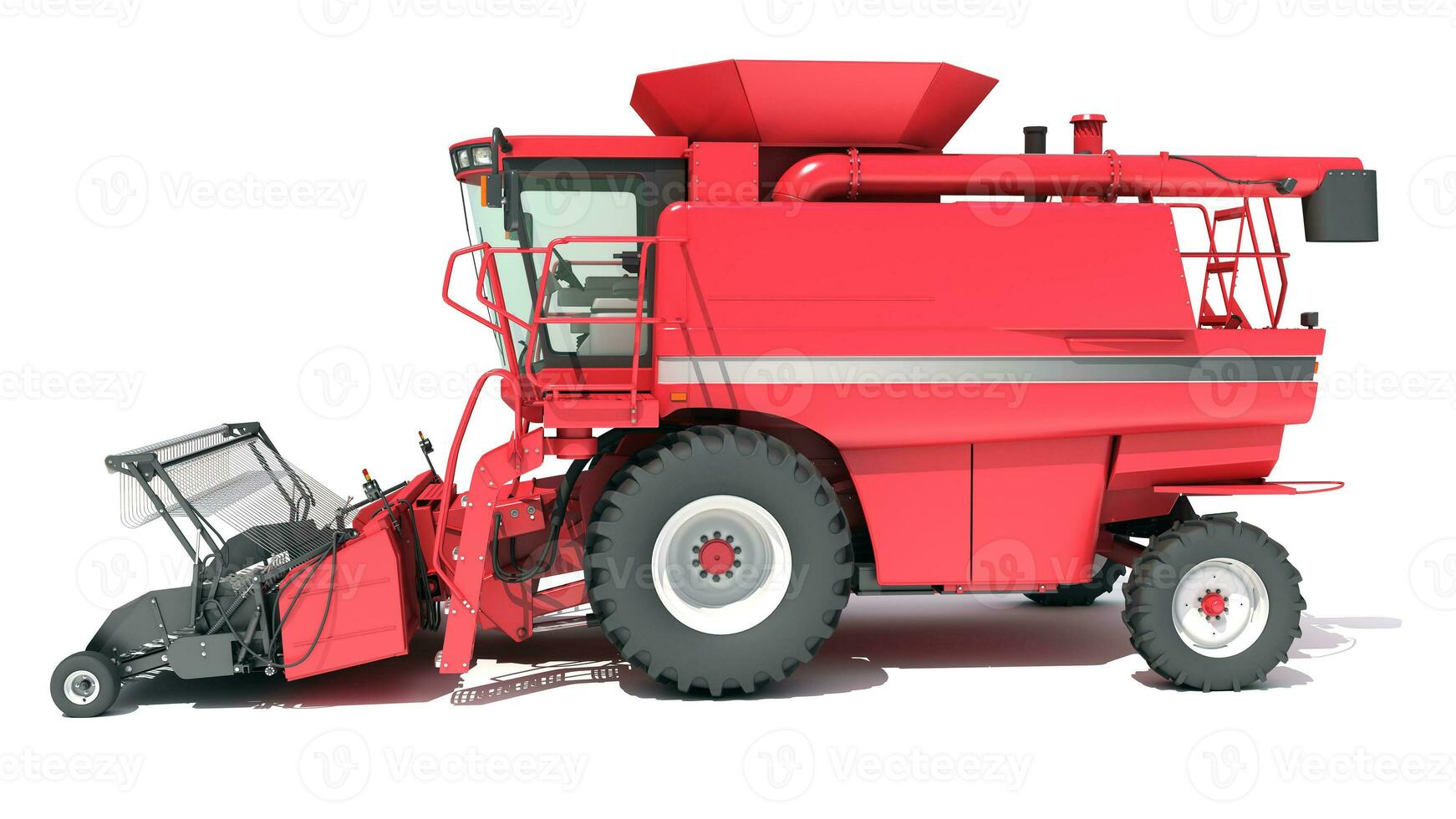 Combine Harvester farm equipment 3D rendering on white background photo
