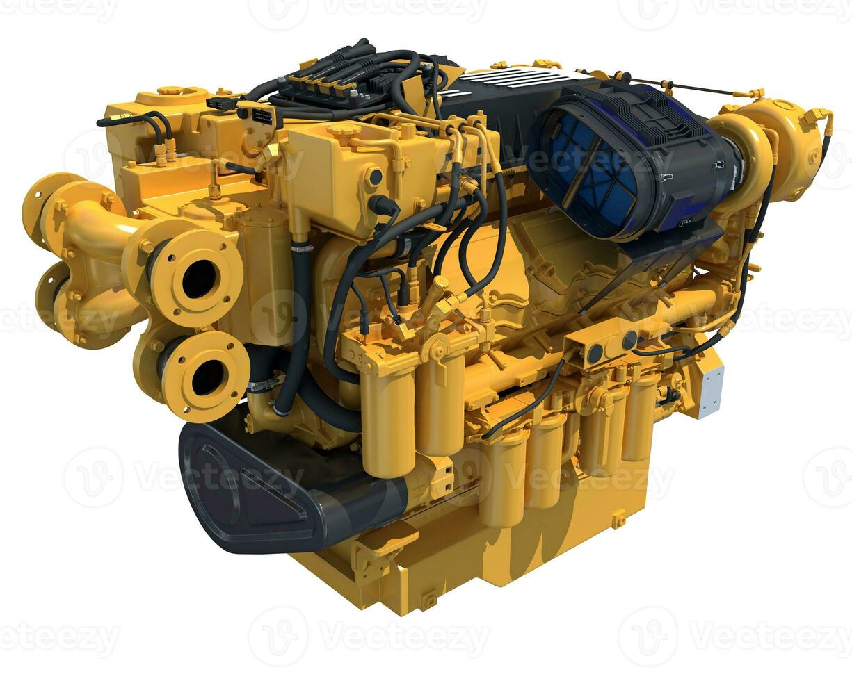 Marine Propulsion Engine for Ships, Yachts and Boats 3D rendering photo