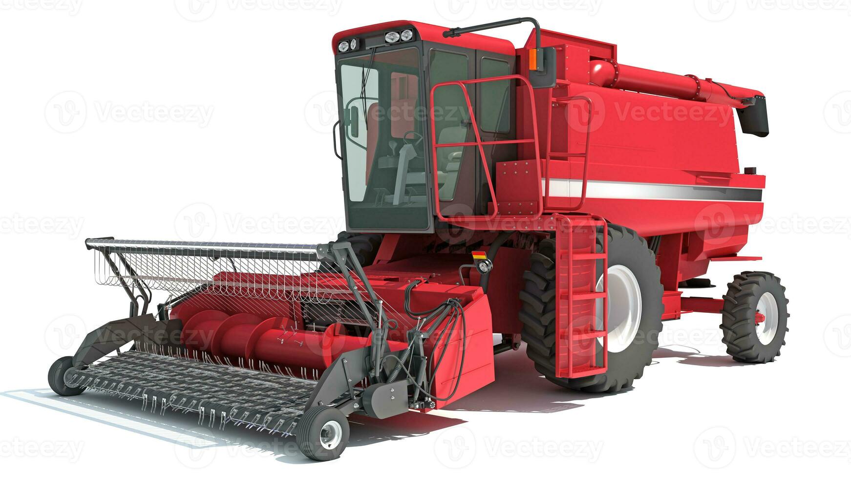 Farm Combine Harvester 3D rendering on white background photo