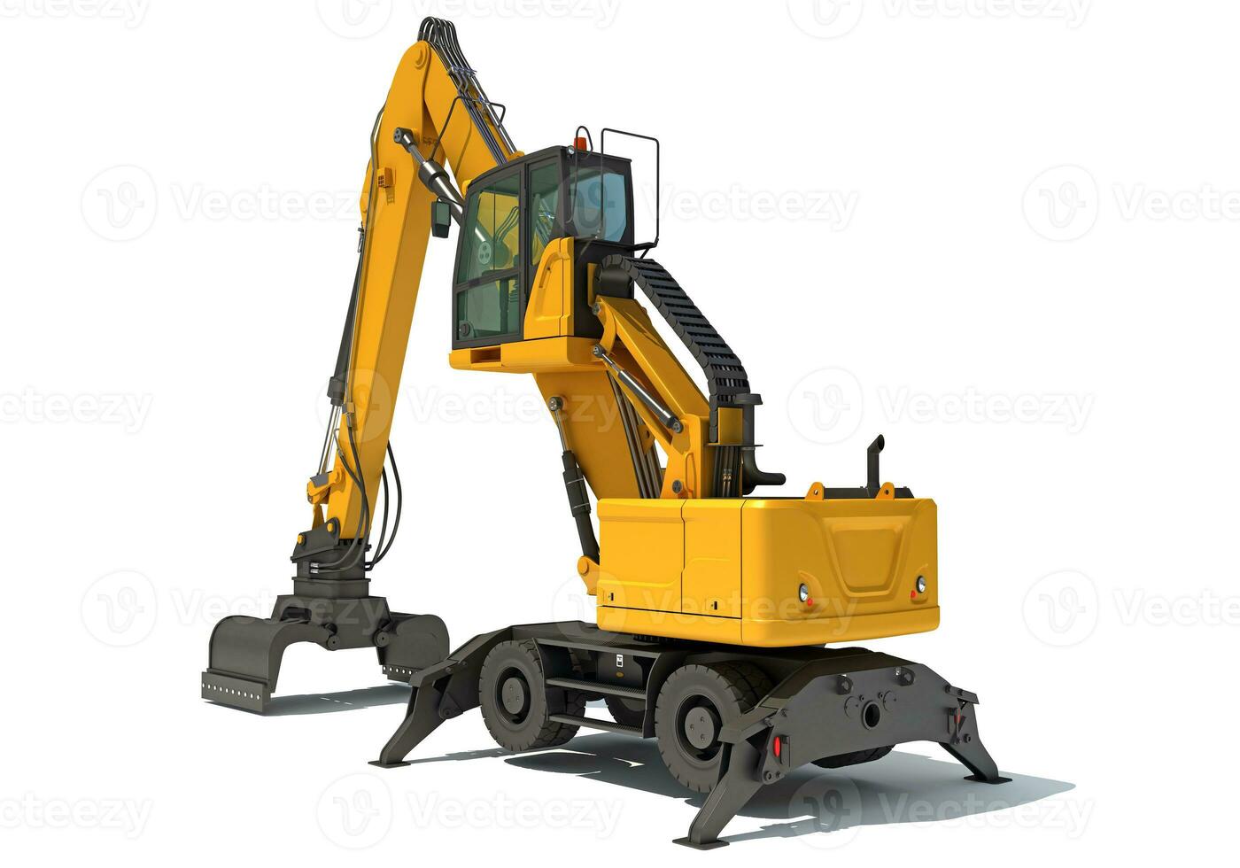 Material Handler heavy construction machinery 3D rendering on white background photo