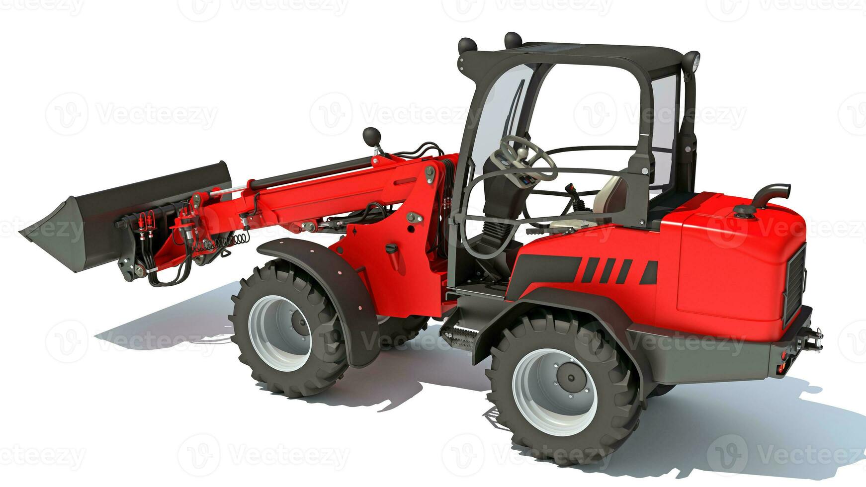 Telescopic Wheel Loader 3D rendering on white background photo