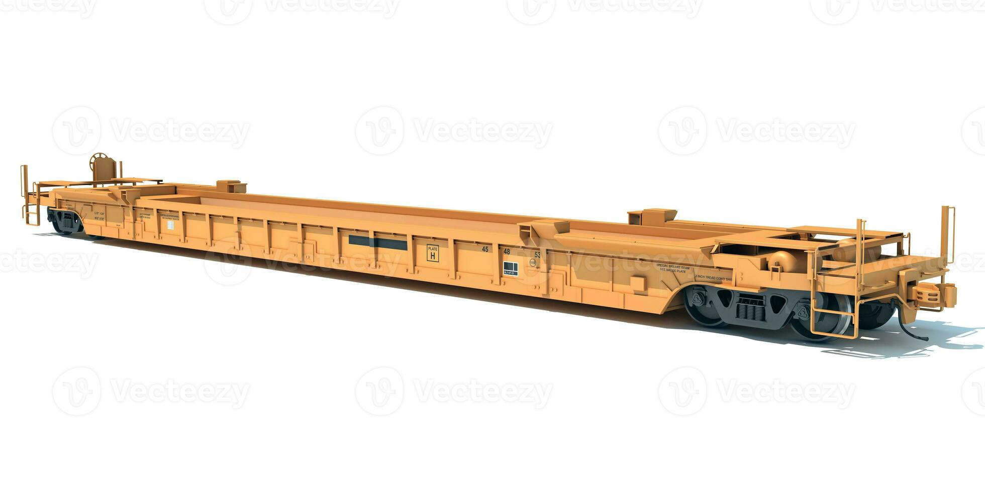 ferrocarril doble apilar coche 3d representación en blanco antecedentes foto
