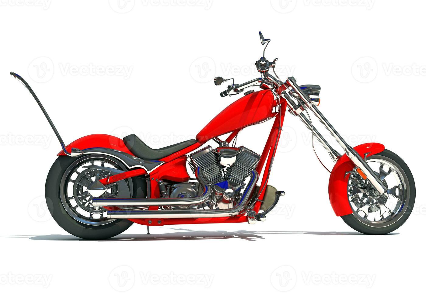 Motorcycle 3D rendering on white background photo