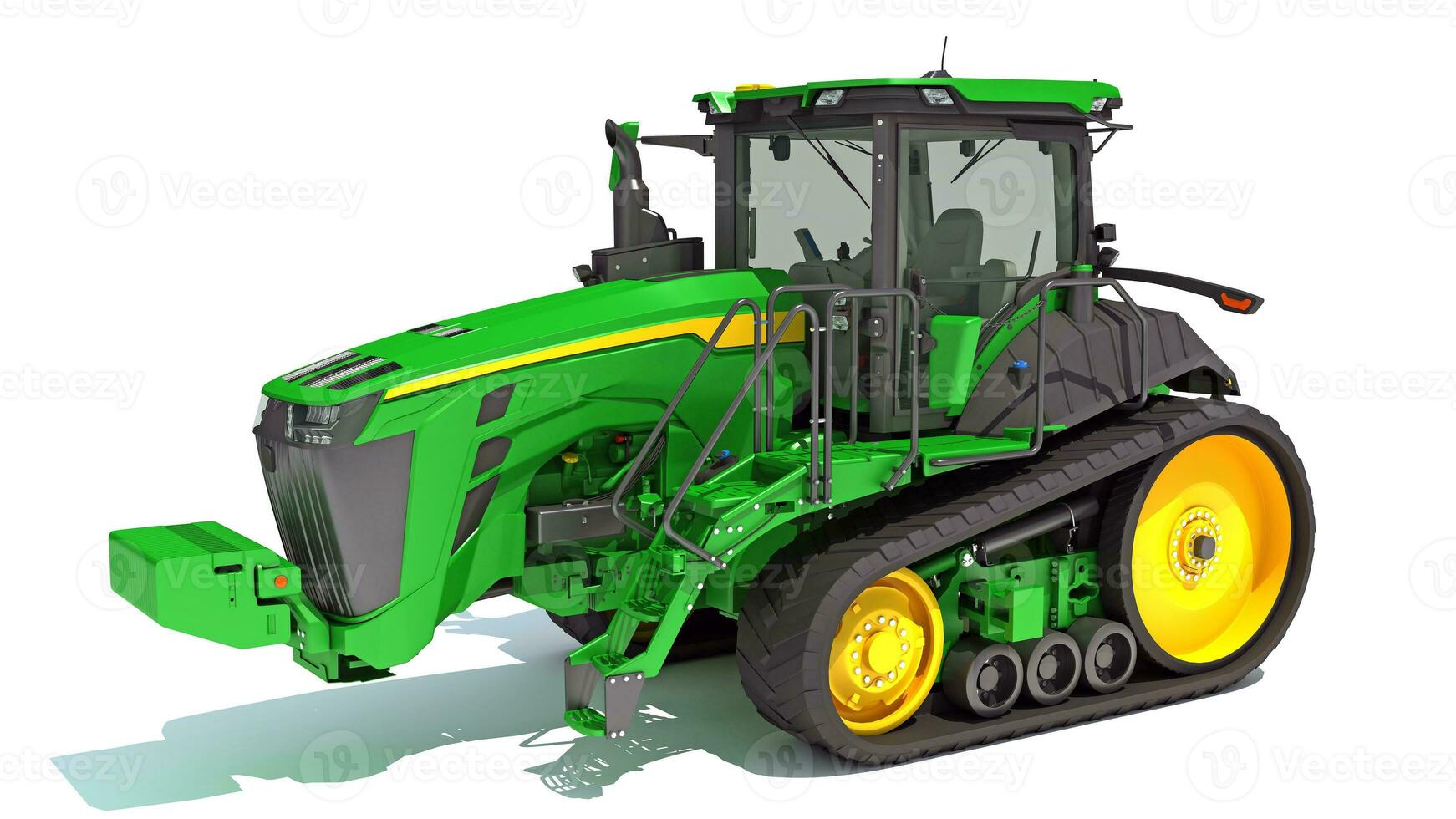 3D rendering of Farm Tractor model on white background photo