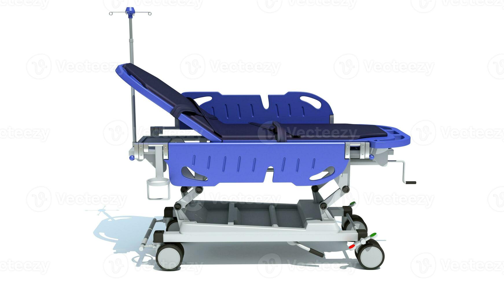 Medical Stretcher Trolley 3D rendering on white background photo