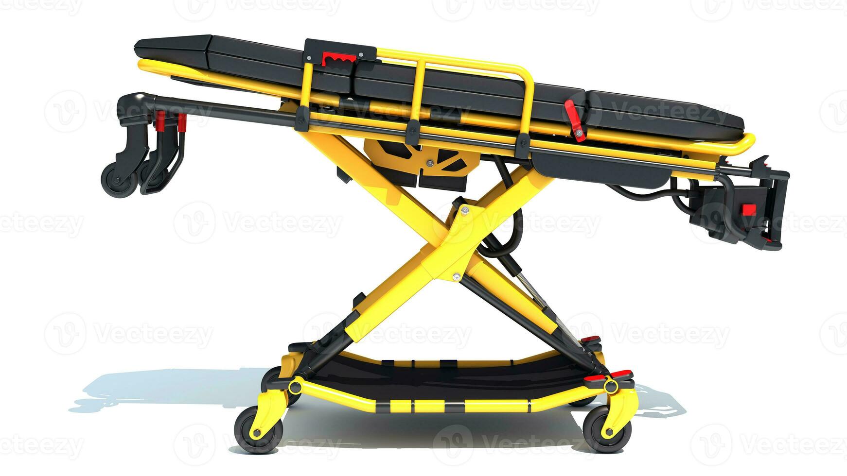 Stretcher Trolley medical equipment 3D rendering on white background photo