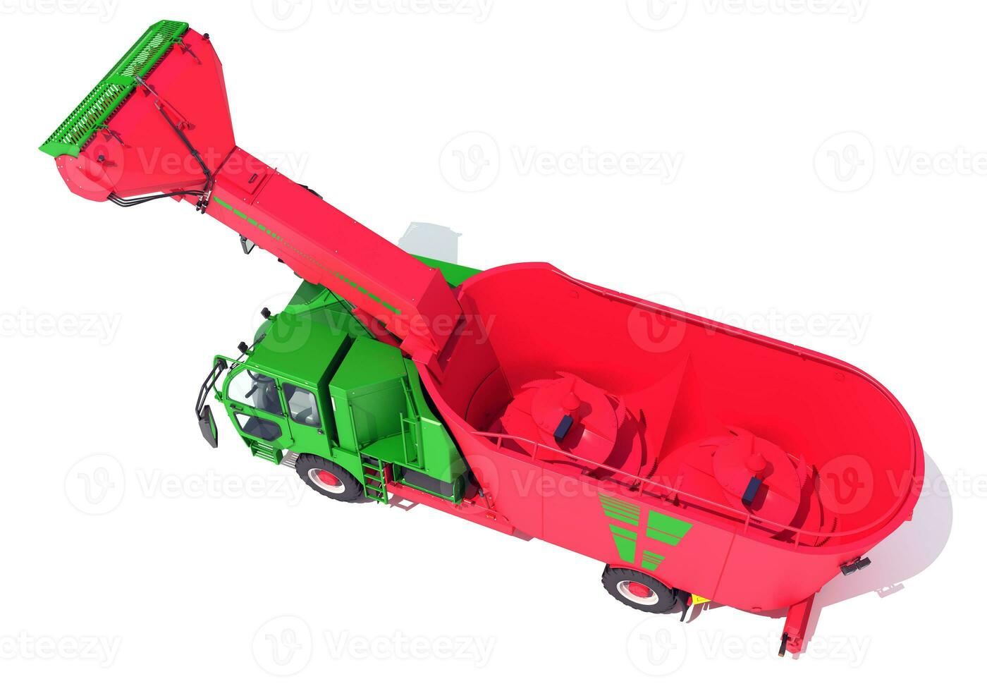 Fodder Mixing Wagon Truck 3D rendering on white background photo