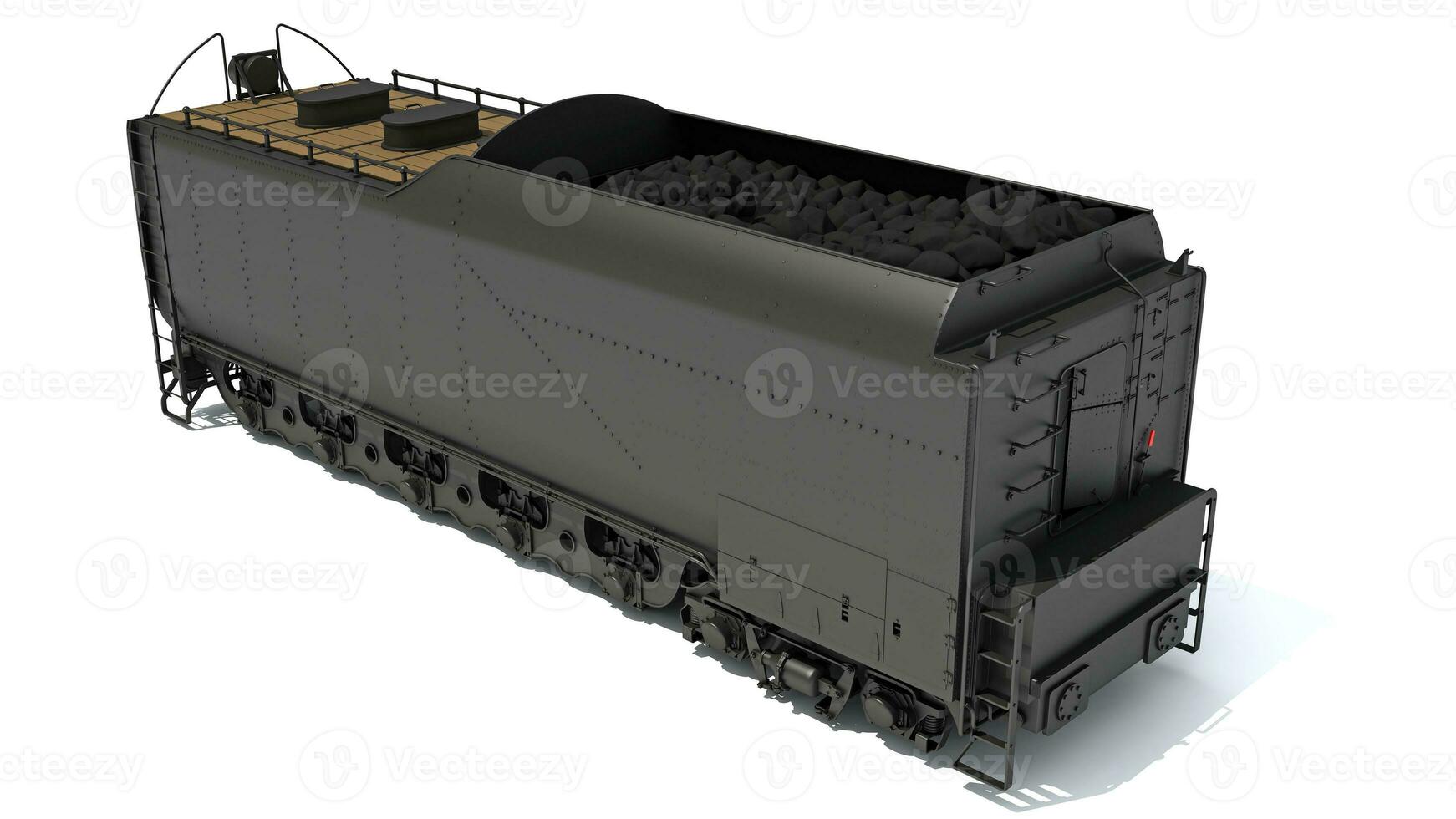 vapor tren carbón oferta coche 3d representación en blanco antecedentes foto