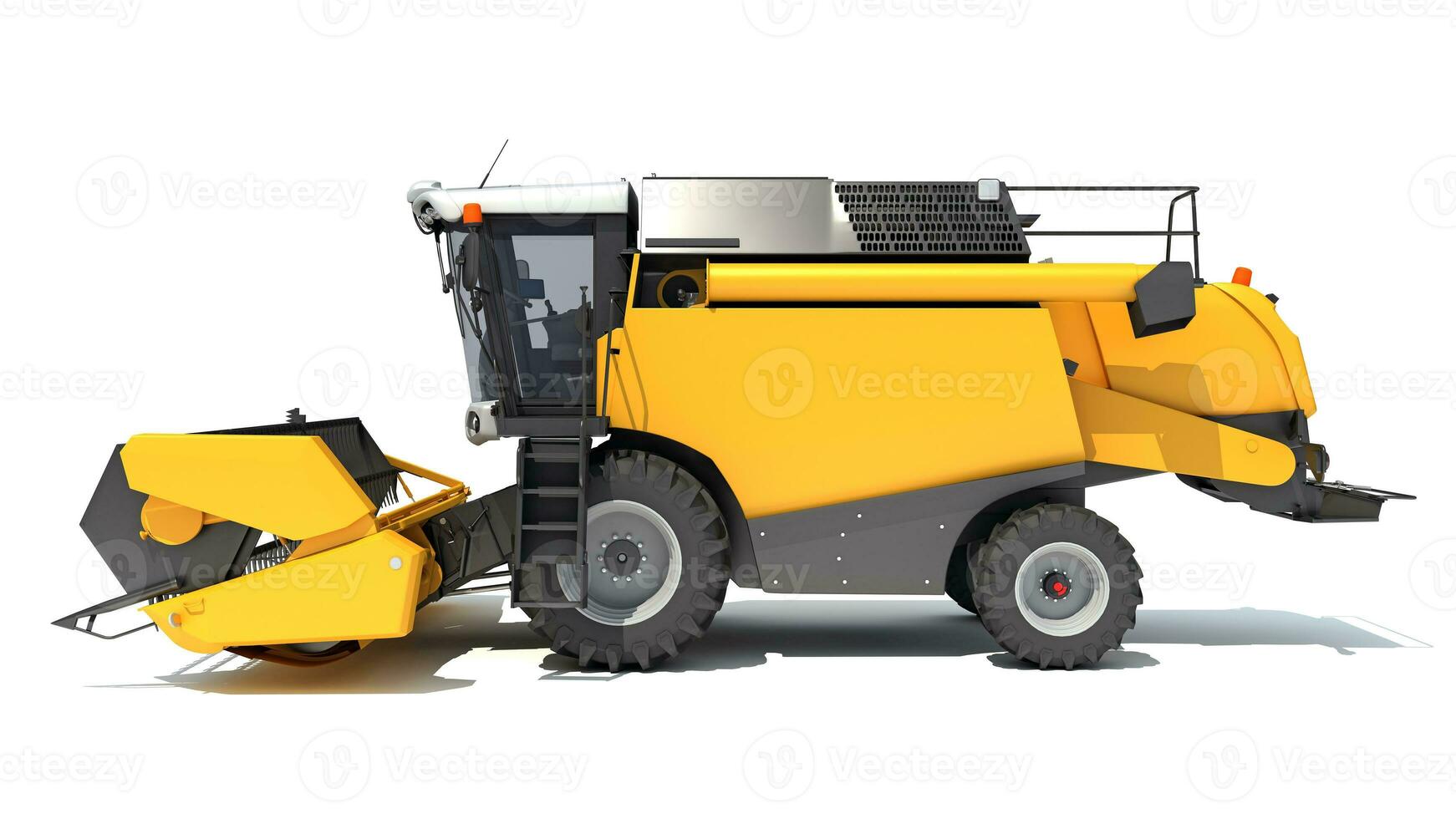 Combine Harvester farm equipment 3D rendering on white background photo