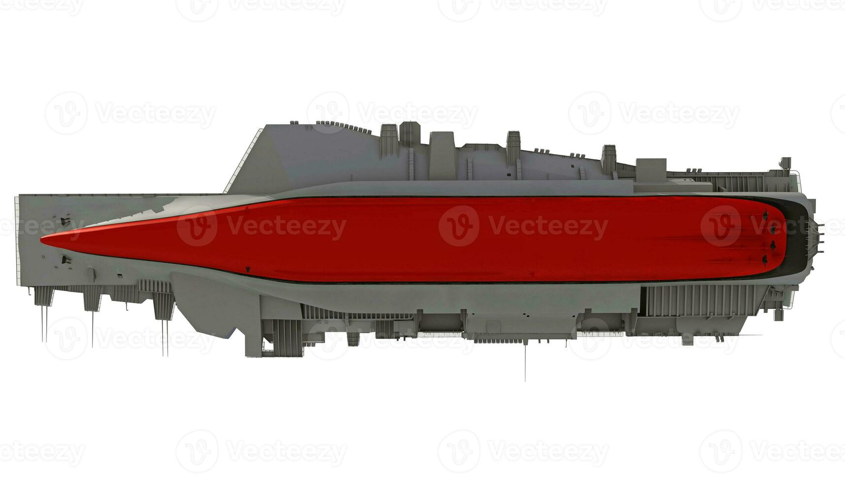 Aircraft Carrier military vessel 3D rendering ship on white background photo