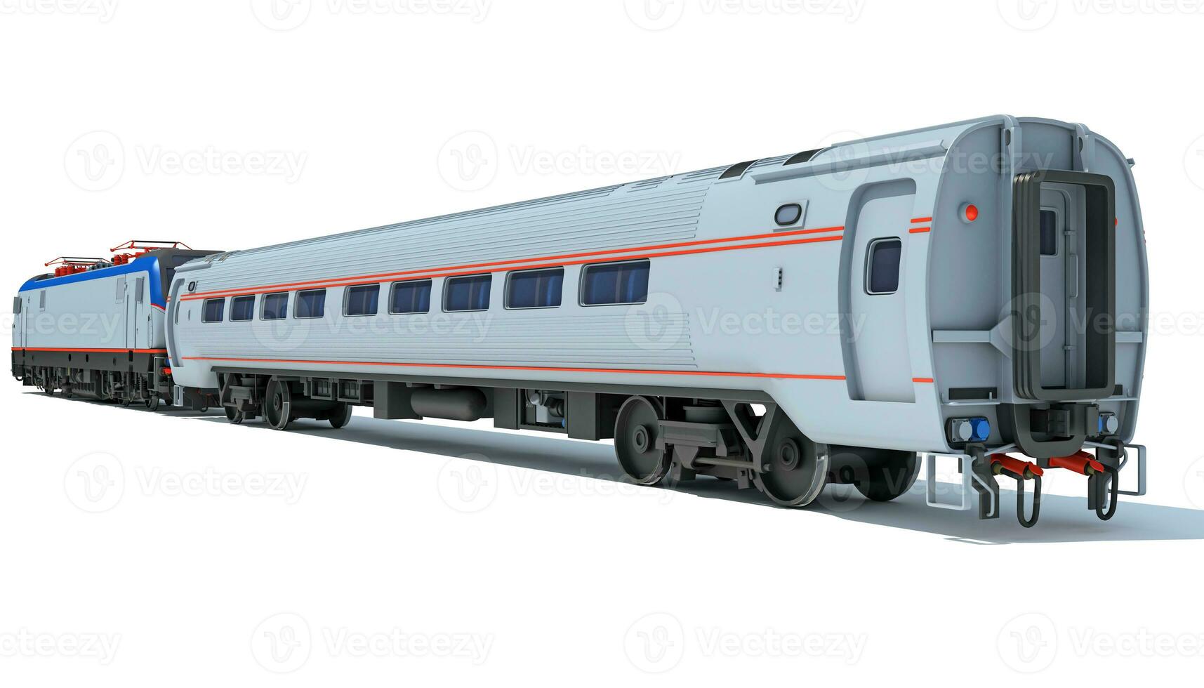Locomotive train 3D rendering on white background photo