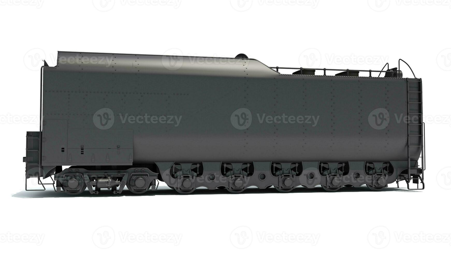 Steam Train Coal Tender Car 3D rendering on white background photo