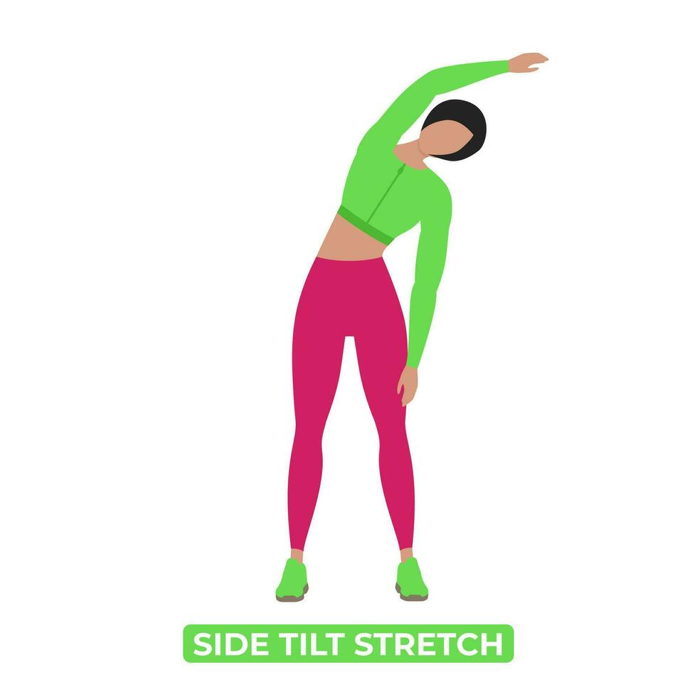 Side Tilt Stretching Women vector