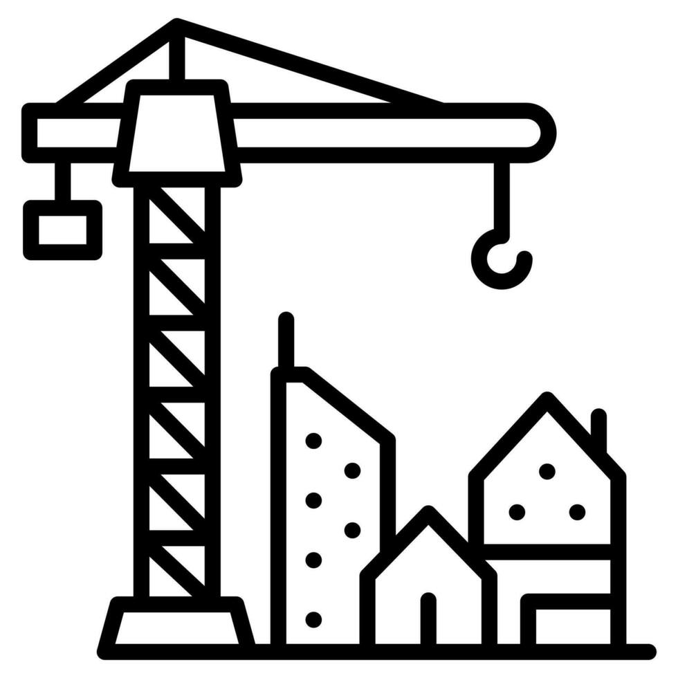 construcción icono línea vector ilustración