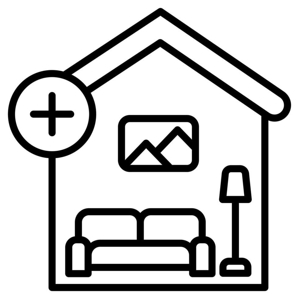 Room Addition icon line vector illustration