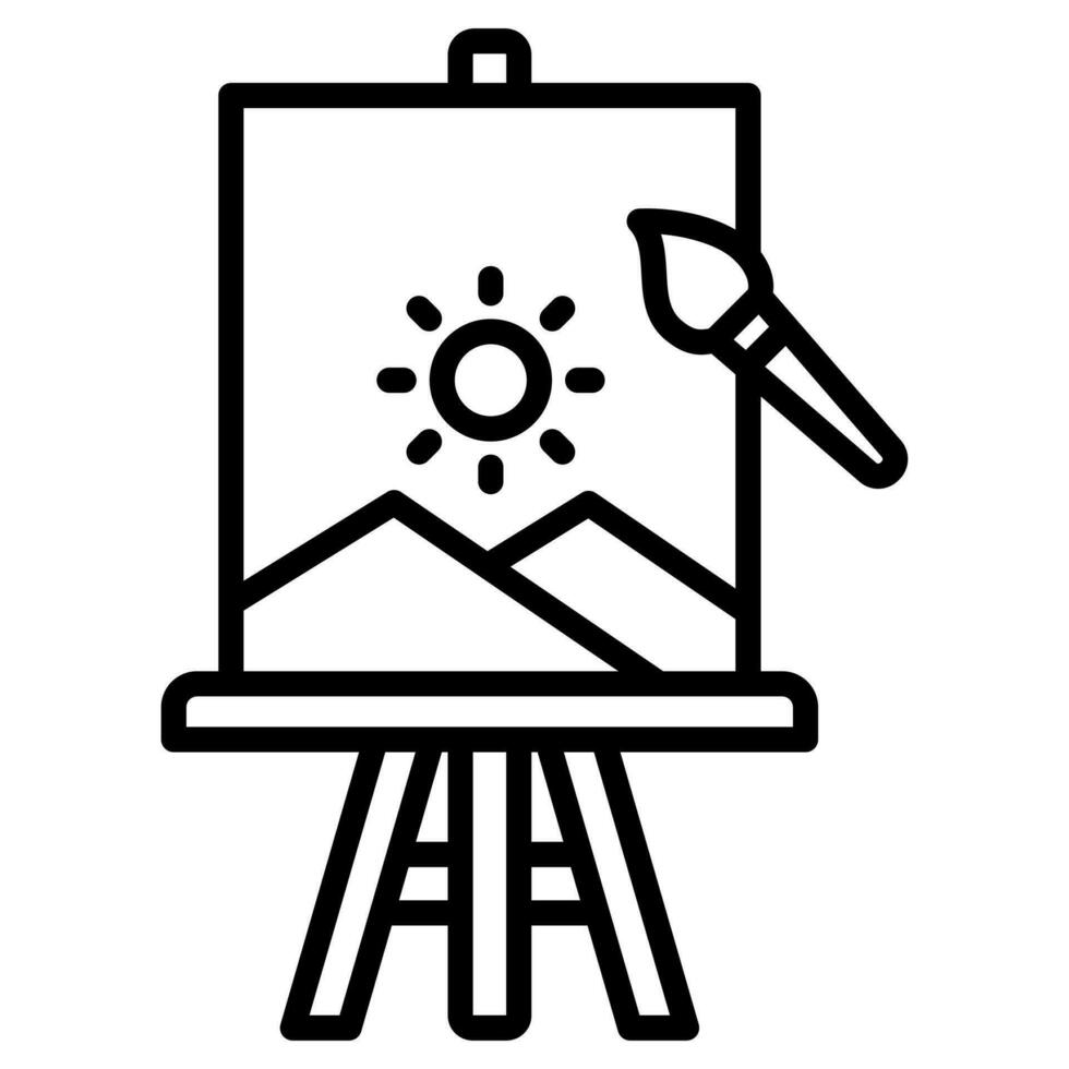 Painting icon line vector illustration