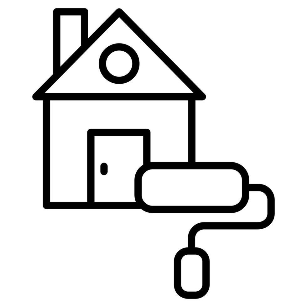 Home Makeover icon line vector illustration