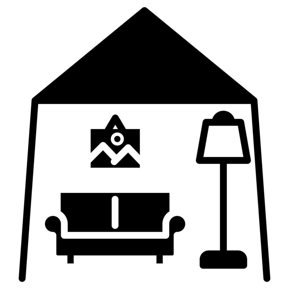 hogar decoración icono línea vector ilustración