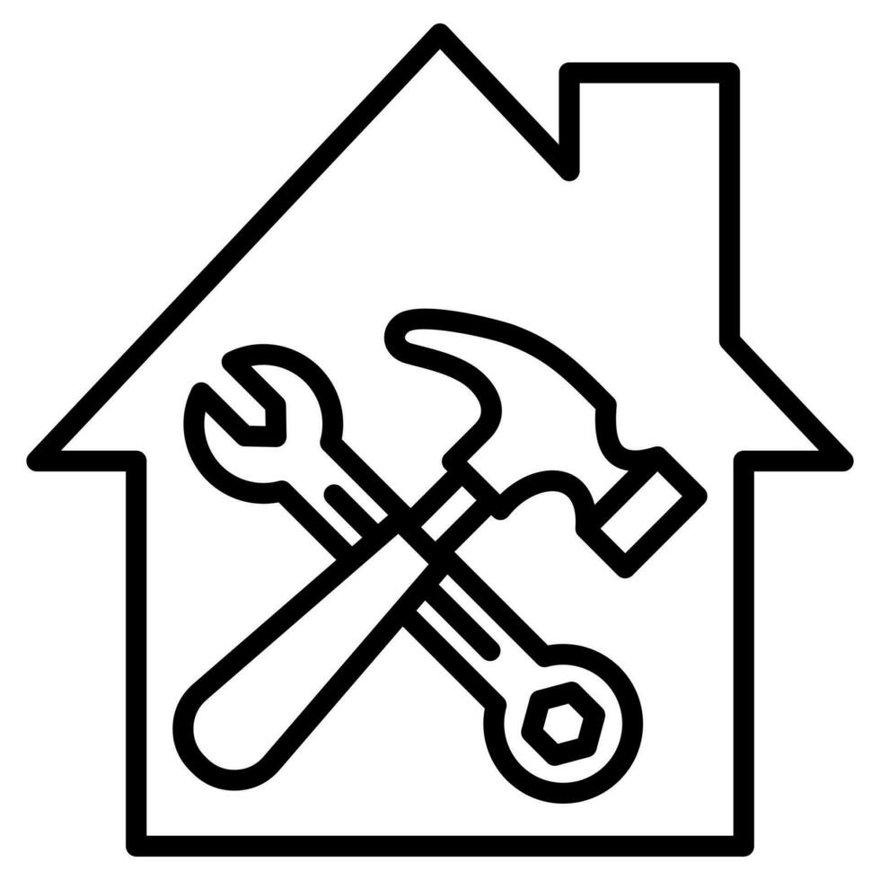 Home Improvement Tools icon line vector illustration
