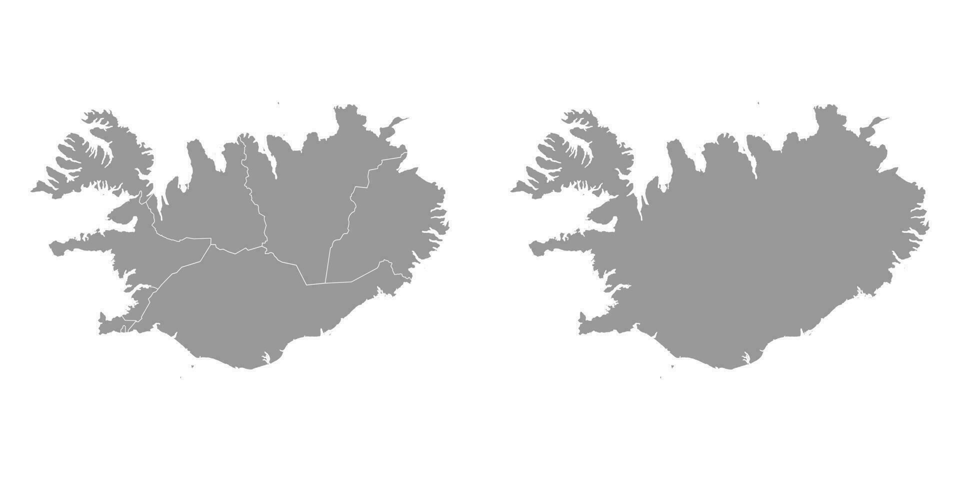 Islandia gris mapa con administrativo distritos vector ilustración.