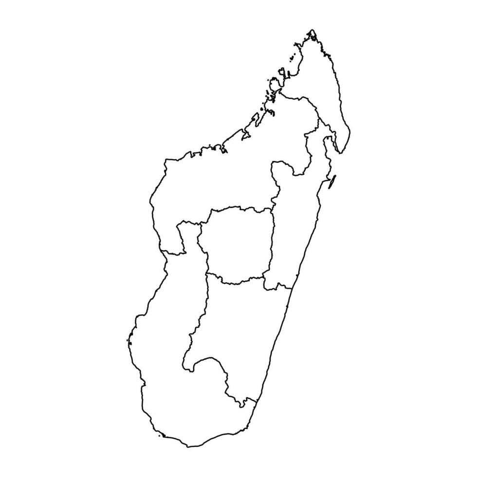 Madagascar map with provinces. Vector illustration.