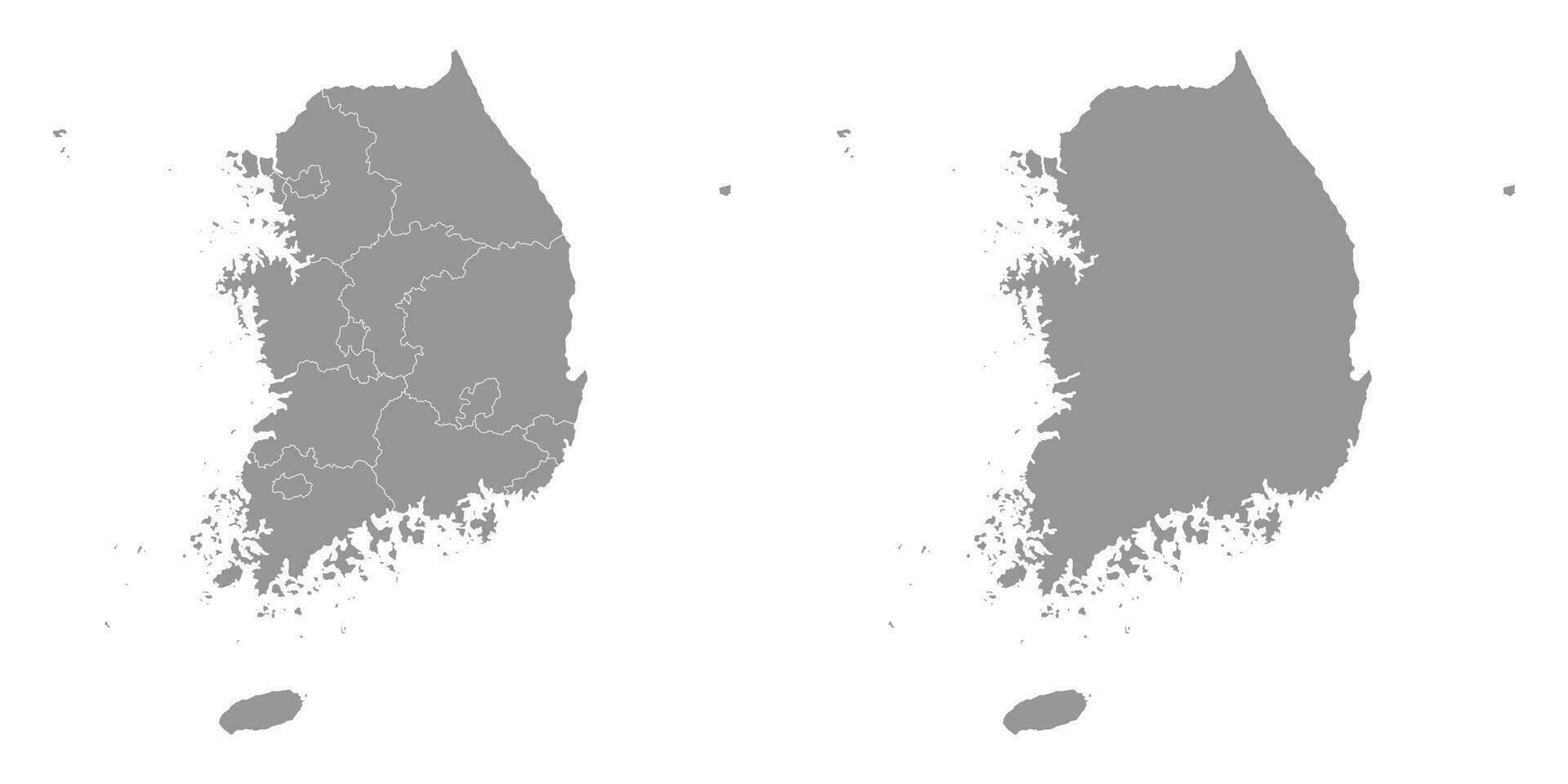 South Korea grey map with provinces. Vector illustration.