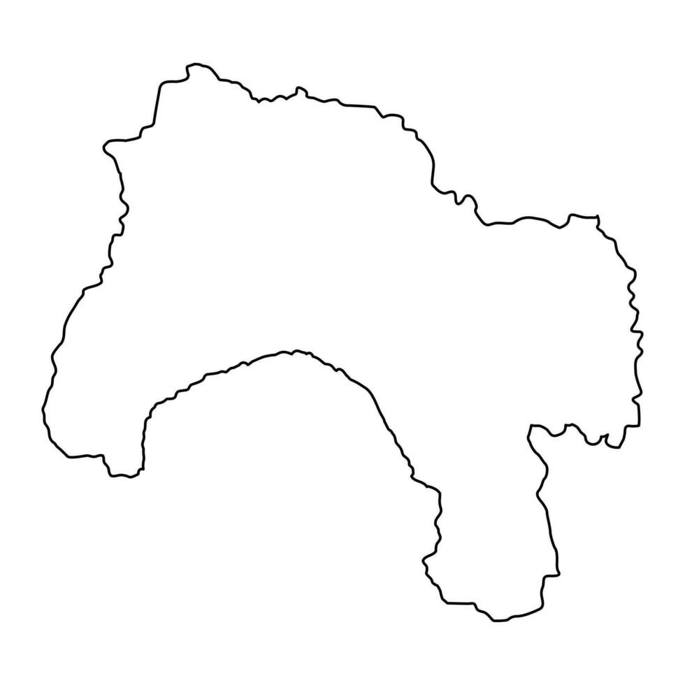 Ihorombe region map, administrative division of Madagascar. Vector illustration.
