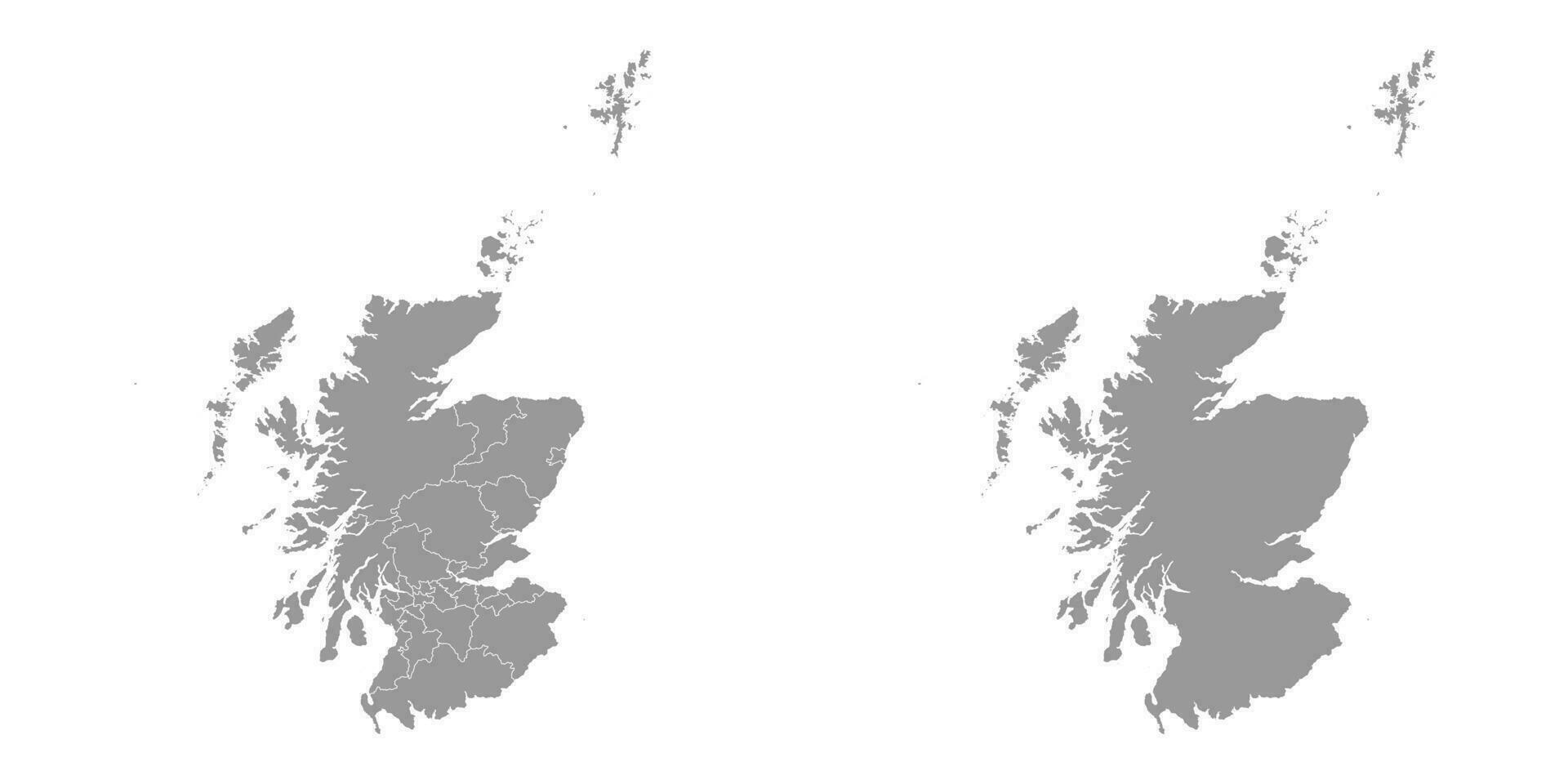 Escocia gris mapa con Consejo áreas vector ilustración.