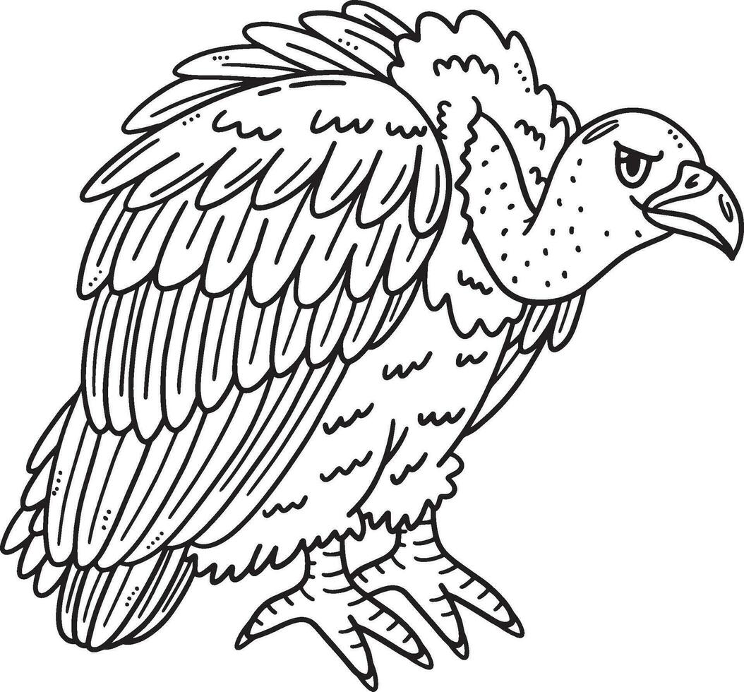 Vulture Bird Isolated Coloring Page for Kids vector