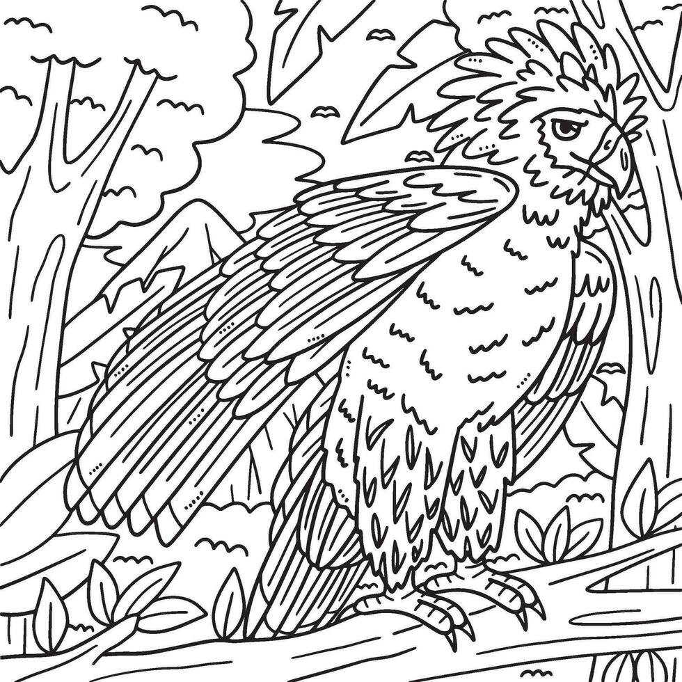 Philippine Eagle Coloring Page for Kids vector