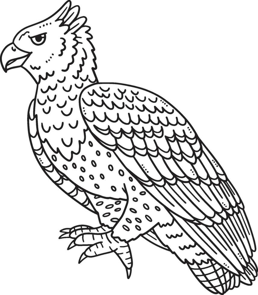 Martial Eagle Bird Isolated Coloring Page for Kids vector