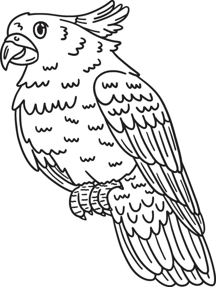 Cockatoo Bird Isolated Coloring Page for Kids vector