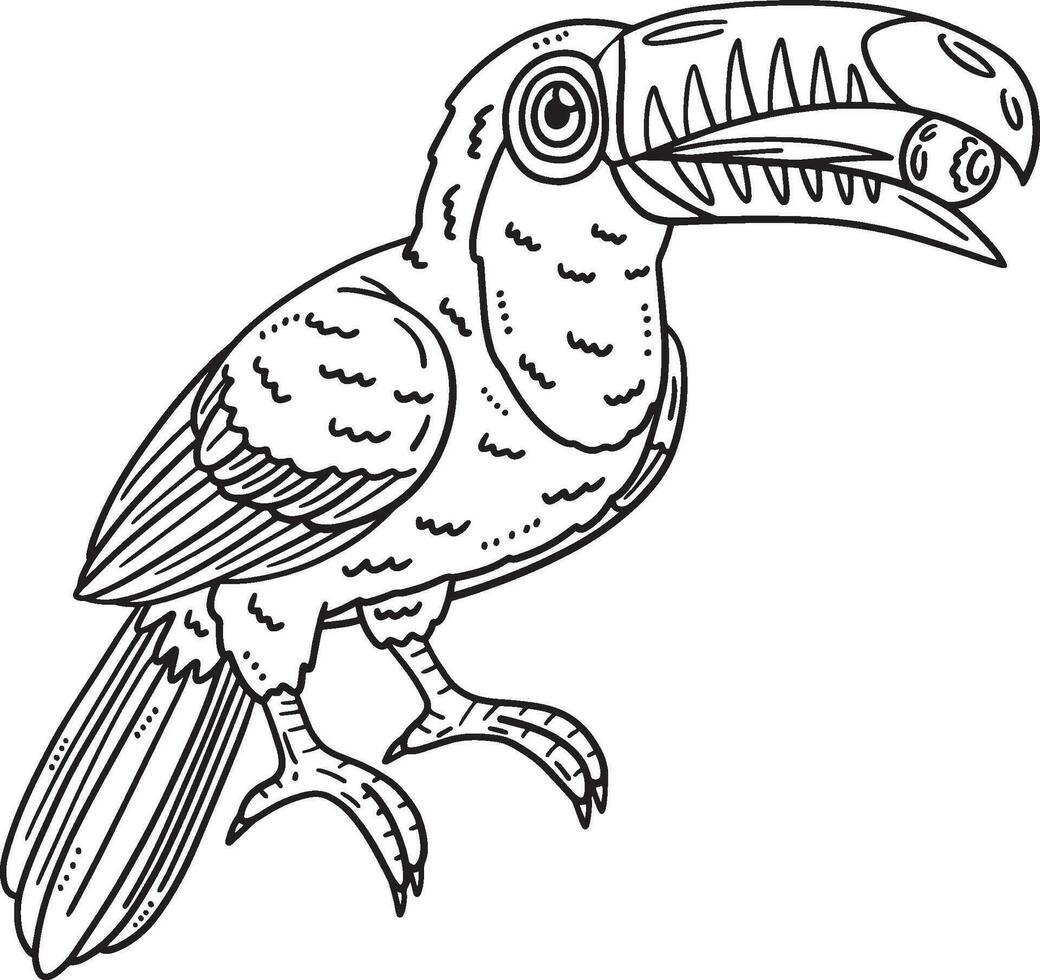 Tucan Bird Isolated Coloring Page for Kids vector