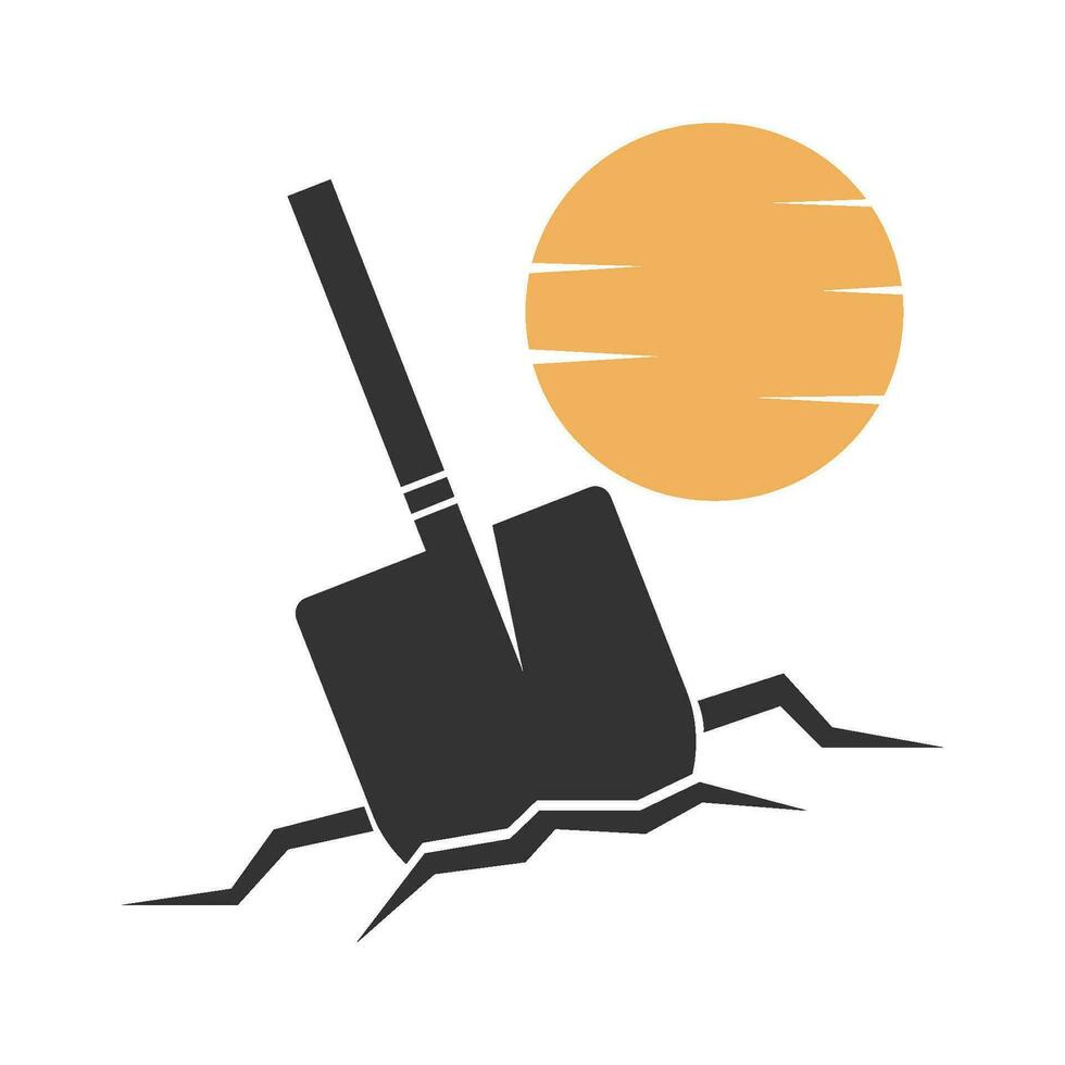 Shovel icon logo design vector