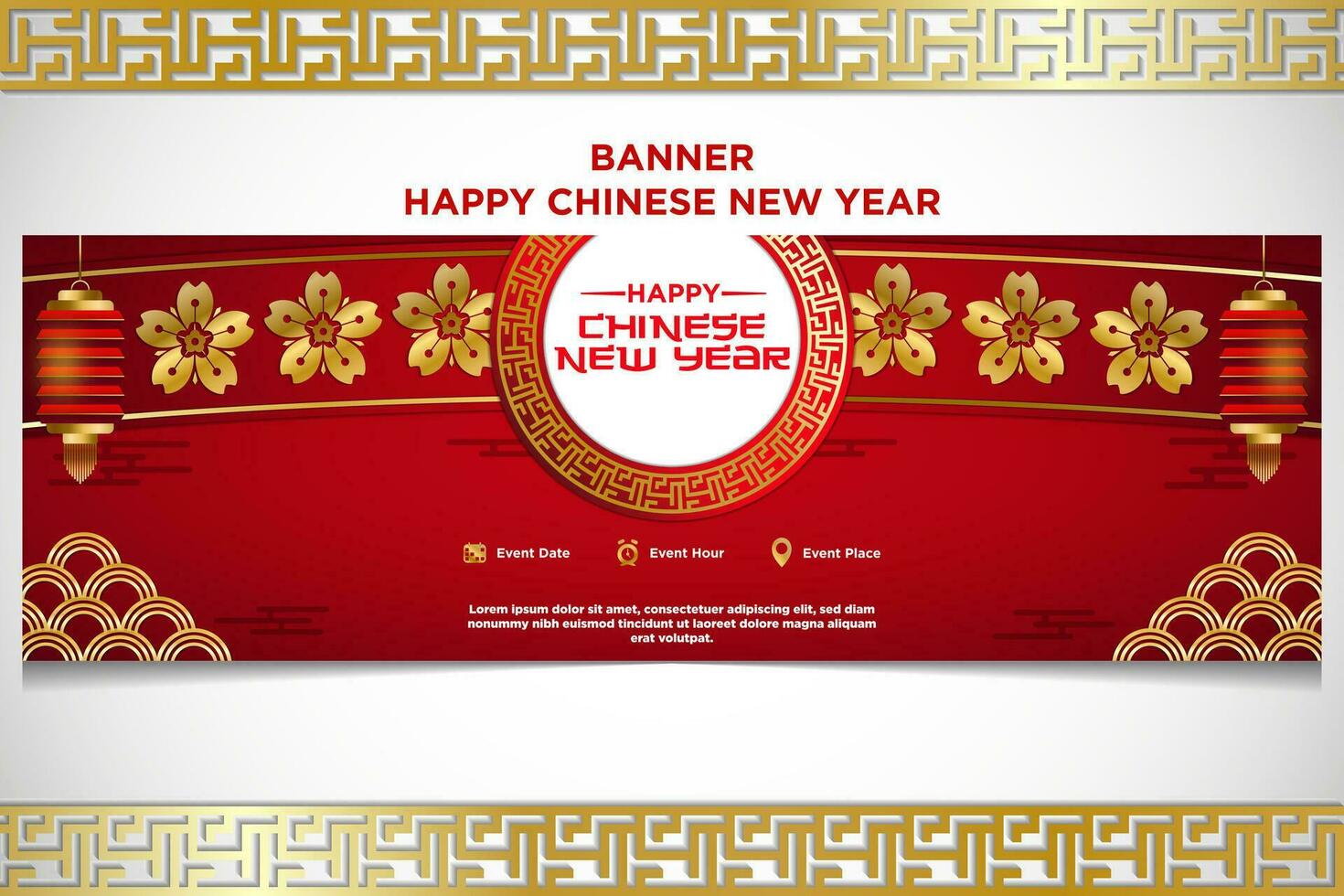 Vector Chinese New Year Festival Celebration Banner Template