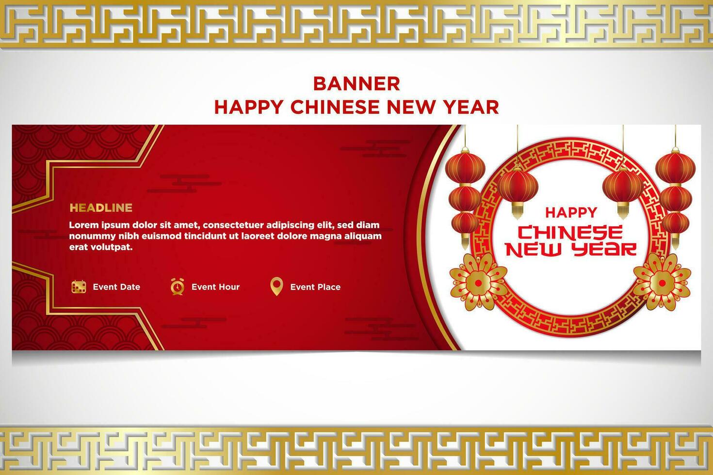 Vector Chinese New Year Festival Celebration Banner Template