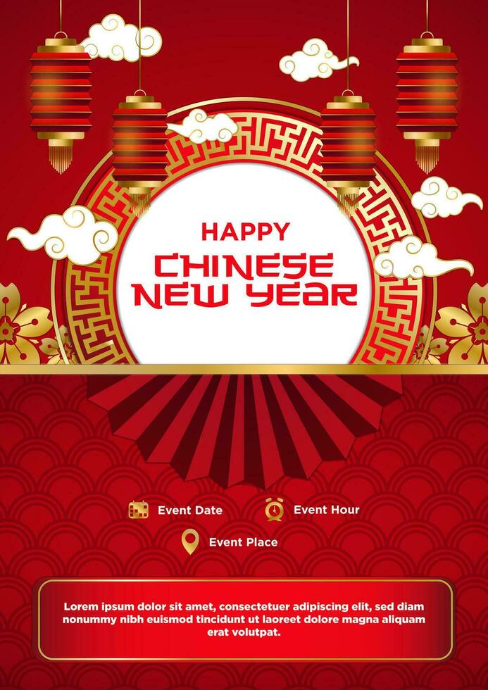 Vector Chinese New Year Festival Celebration Poster Template