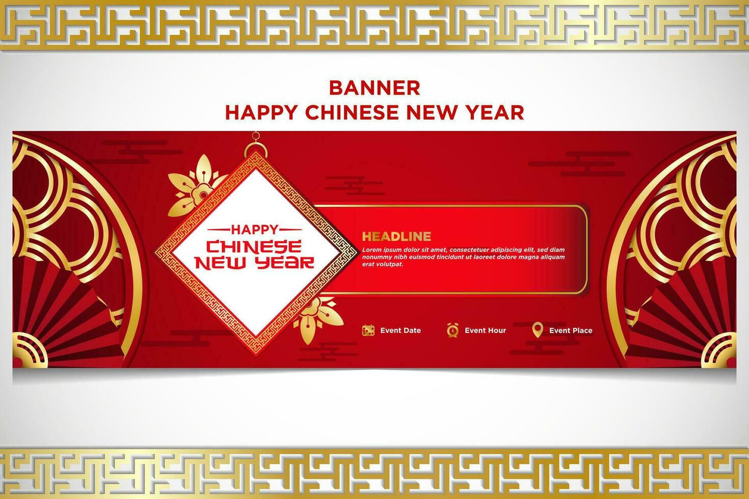 Vector Chinese New Year Festival Celebration Banner Template