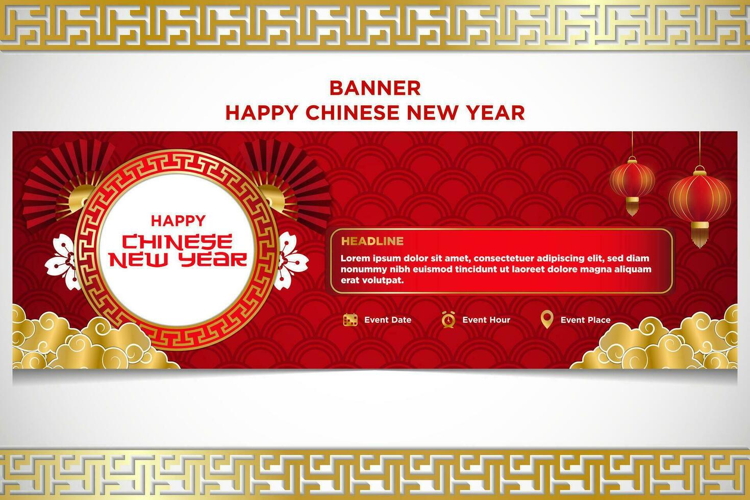 Vector Chinese New Year Festival Celebration Banner Template