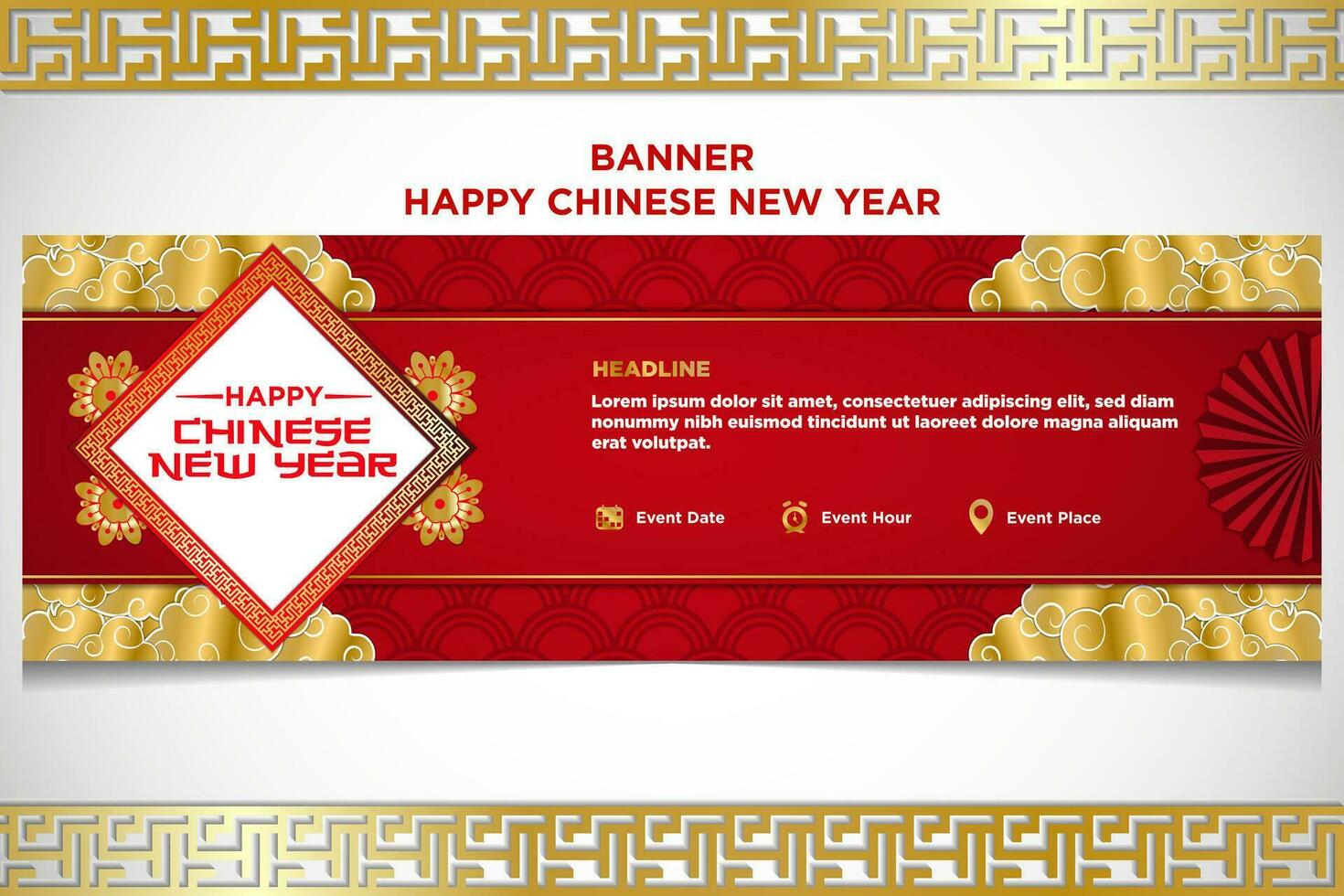 Vector Chinese New Year Festival Celebration Banner Template