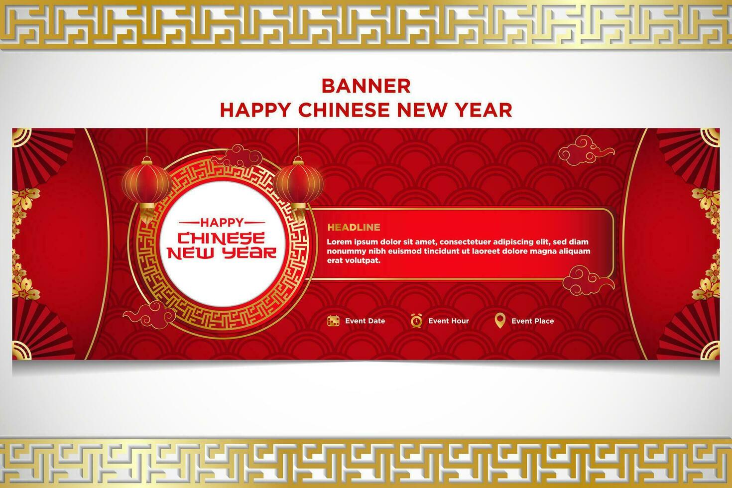 Vector Chinese New Year Festival Celebration Banner Template