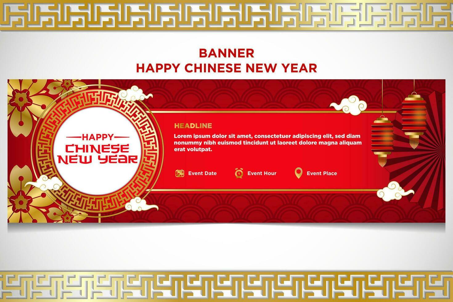 Vector Chinese New Year Festival Celebration Banner Template