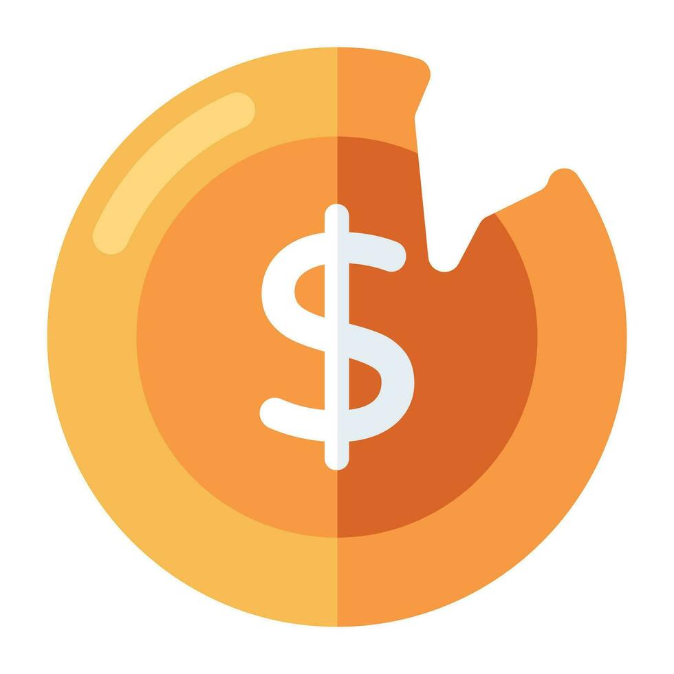 An editable design icon of dollar coin vector