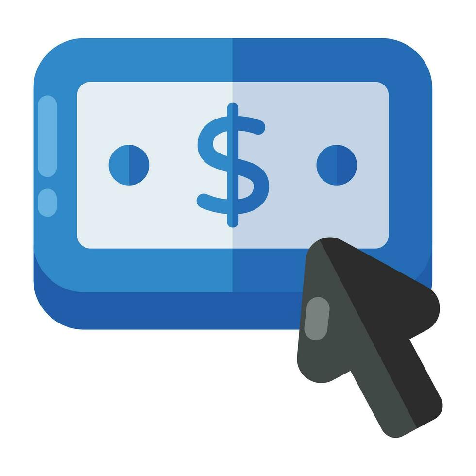 Conceptual flat design icon of pay per click vector